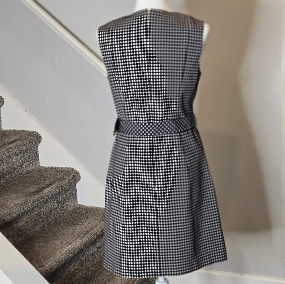 Draper James Black and White Gingham Belted Mini Dress - Picture 6 of 10